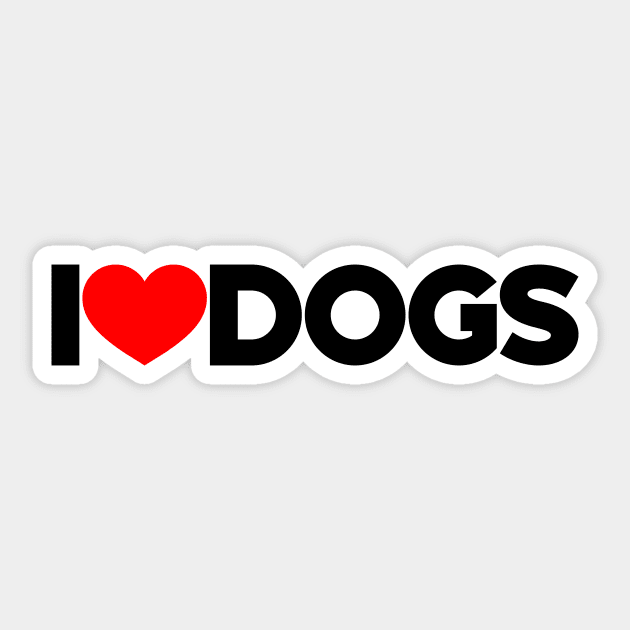 I Love Dogs Red Hearts Dog Lovers Sticker by Luluca Shirts